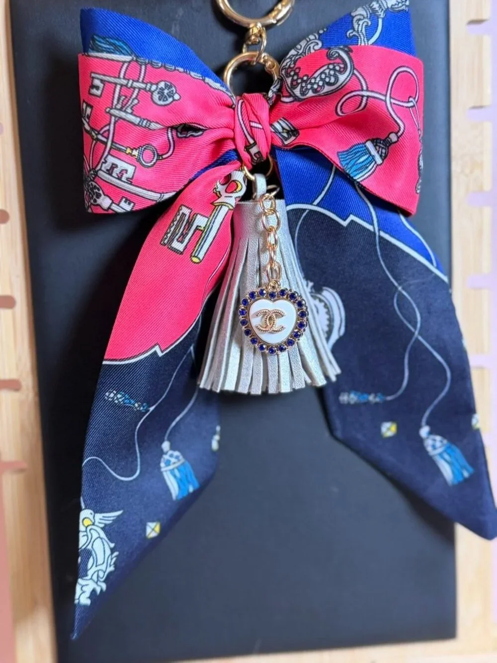 Red Navy Twilly Custom Statement Bag Charm
